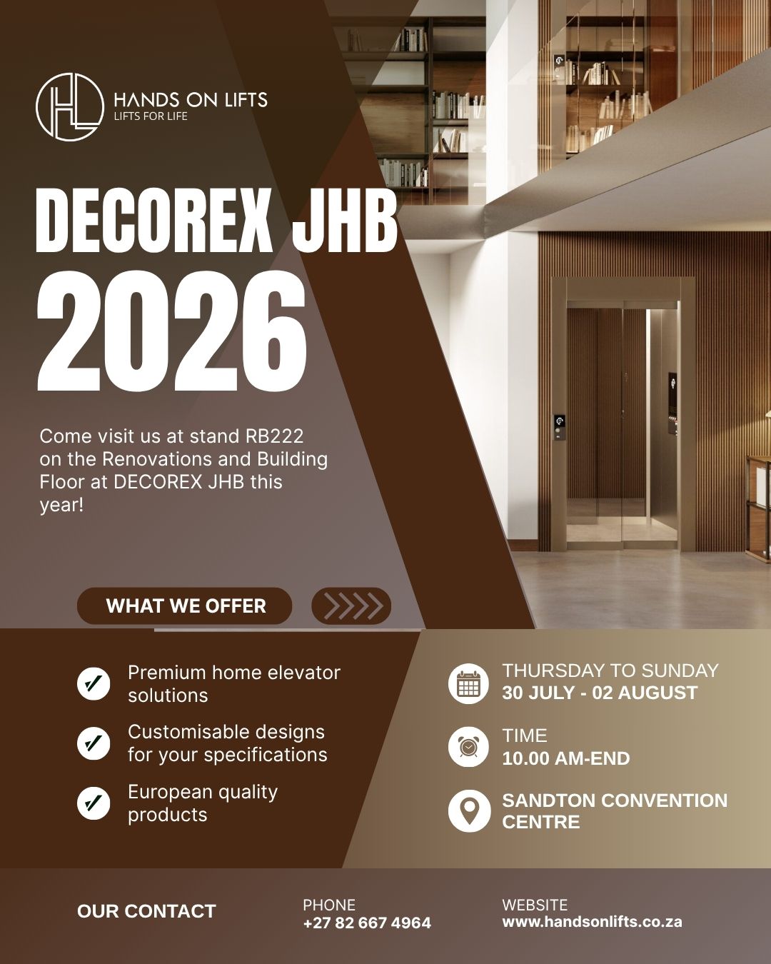 Hands on Lifts will be at Decorex JHB 2026